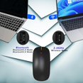 thumbnail image 4 of WREANU Wireless Bluetooth  Rechargeable Laptop Mice with LED Lights Silent Slim Use(BT5.2 and 2.4G Portable USB) Dual Mode Computer  for Laptop//Tablet//Computer/ (Black), 4 of 10