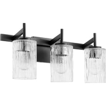 3 - Light Textured Black Black Contemporary / Transitional Glass Wall Sconce