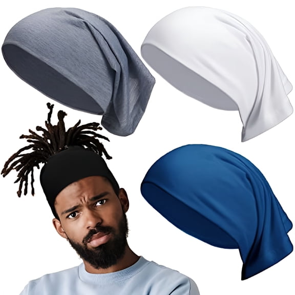 TELOLY 4 Pack Unisex Spandex Dreadlocks Tube Sock Wide Elastic Headband Loc Cap for Sleeping