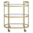 thumbnail image 6 of Evelyn&Zoe Leif 30" Wide Oval Bar Cart, Brass, 6 of 7