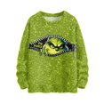 thumbnail image 2 of Women's Long Sleeve Christmas Pullover Ugly Sweatshirt Funny Christmas Shirt Green 03-Fluorescent Green XXXXL, 2 of 4