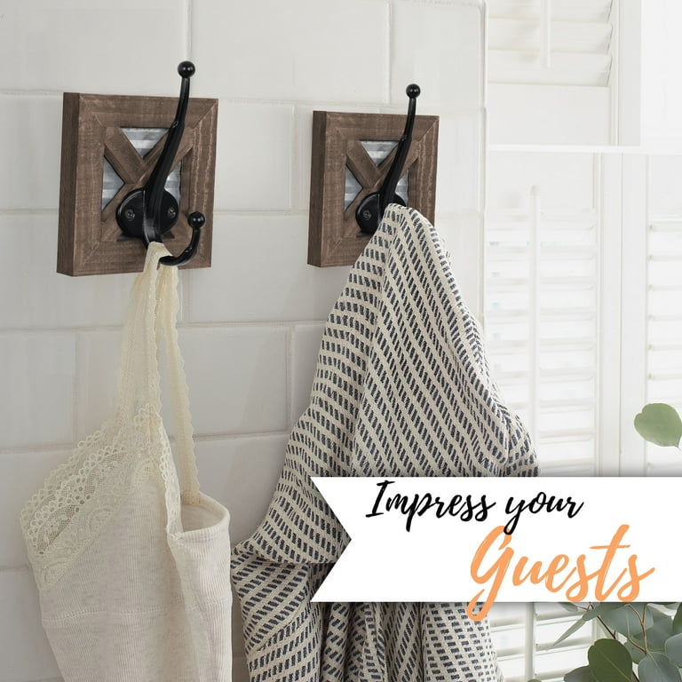Autumn Alley Farmhouse Bathroom Hooks for Towels Coat Hooks and Robe Hooks Towel Hooks for Bathroom Wall Mounted 2 Pack