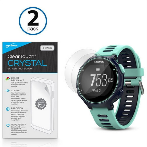 Garmin Forerunner 735XT Screen Protector, BoxWave [ClearTouch Crystal (2-Pack)] HD Film Skin - Shields From Scratches for Garmin Forerunner 735XT