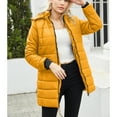thumbnail image 4 of Defitshape Women's Winter Quilted Jacket Fall Outerwear Long Thick Long Sleeve Casual Zipper Above Knee Length Yellow Medium, 4 of 4