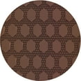 thumbnail image 1 of Ahgly Company Indoor Round Patterned Sienna Brown Area Rugs, 3' Round, 1 of 6