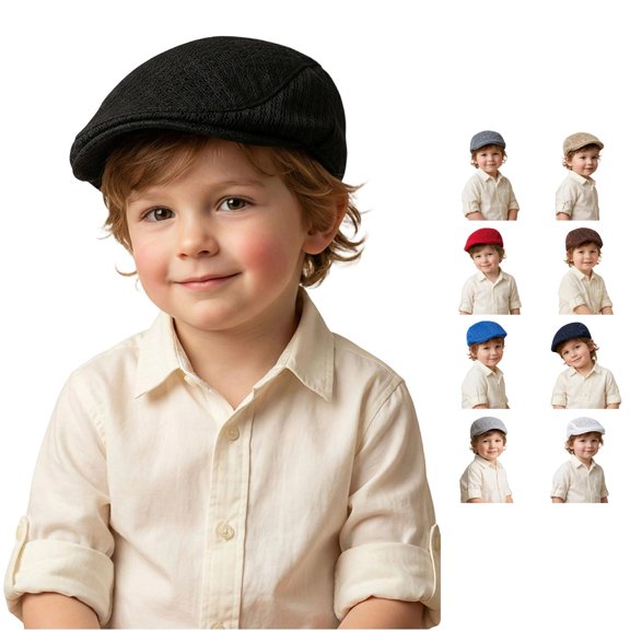 Rggeeun Toddler Sun Hat Solid Color Upf 50 Beach Hat Beret Soft Lightweight for Summer Cap Boys and Girls Holiday Stylish,Black,3-16 Years