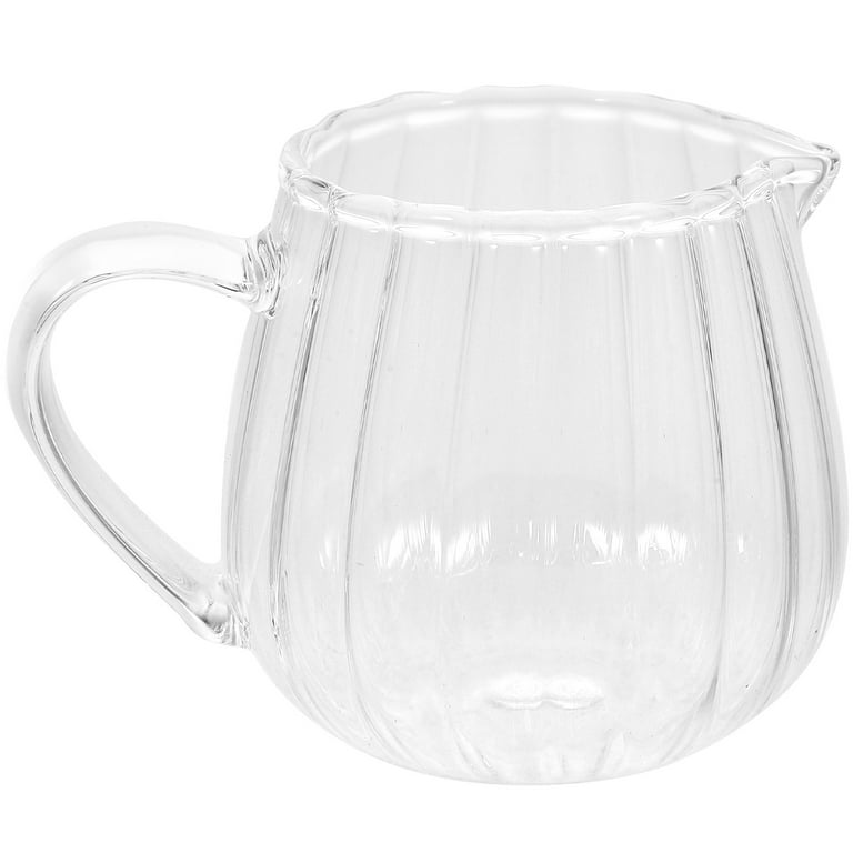 Nuolux Glass Creamer Pitcher Cup Coffee Creamer Jar with Pour Spout Mini Glass Milk Jug(155ml), Size: 9.00