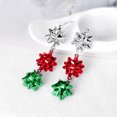 thumbnail image 4 of Pendientes de Navidad para mujer, bonitos pendientes colgantes con lazo, para fiestas navideñas, E, 4 of 5
