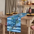 thumbnail image 2 of Blue Turtle Coastal 60 Inch Table Runner, Sea Nautical Beach Summer Retro Farmhouse Dresser Scarf Cotton & Linen Tablerunner for Dining/Kitchen Island/Holiday Party Décor 13" x 60", 2 of 9