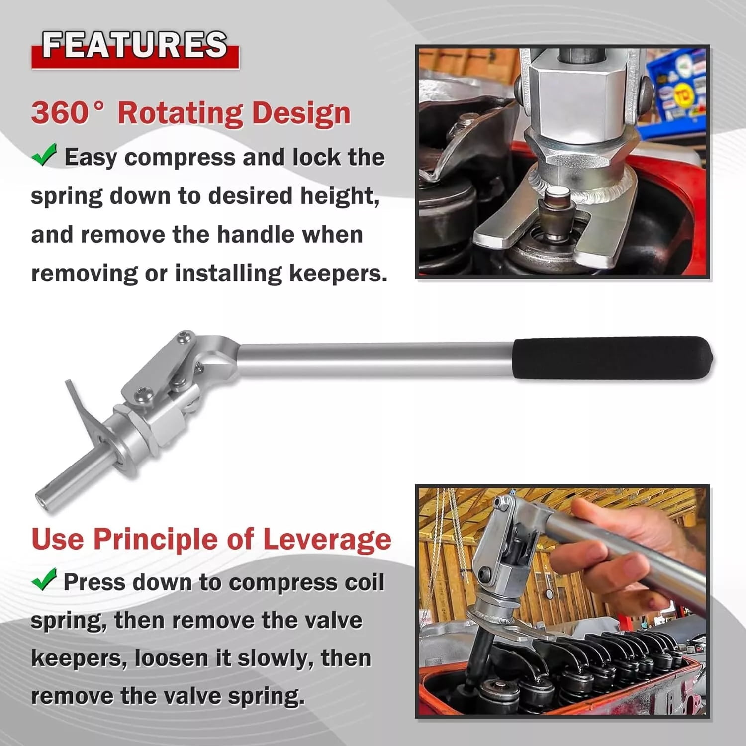 Stud Mount Valve Spring Compressor Tool for all 3/8" & 7/16" Rocker Studs 66784