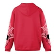thumbnail image 4 of Spider Web Graphic Zip Up Hoodie Oversized Sweatshirt For Men Women Vintage Y2K Streetwear Long Sleeve Drawstring Casual Jacket Halloween Tops Red L, 4 of 4