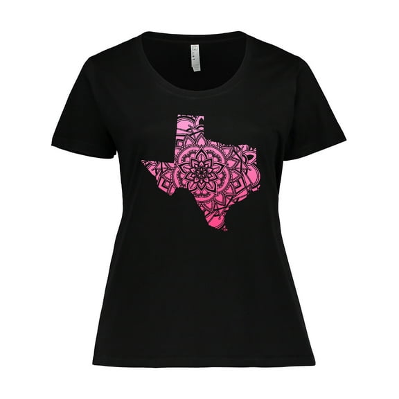Inktastic Texas Silhouette Mandala Women's Plus Size T-Shirt