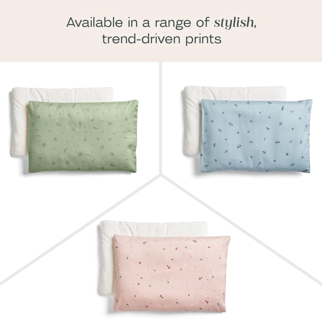 ergoPouch 0.3 TOG Toddler Pillow with Case - Made From and Filled with 100% GOTS Fertified Organic Cotton - Provides Pure Comfort for Your Little One's Peaceful Sleep (Toddler, Willow)