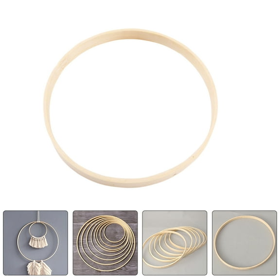 TEHAUX 8 Pcs Hoops Wreath Macrame Rings for Craft Enthusiasts Light Brown 10cm Diameter