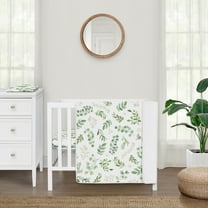 Sweet Jojo Designs Botanical Green and White 3 Piece Mini Crib Bedding Set