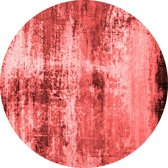 Ahgly Company Indoor Round Oriental Red Industrial Area Rugs, 8' Round