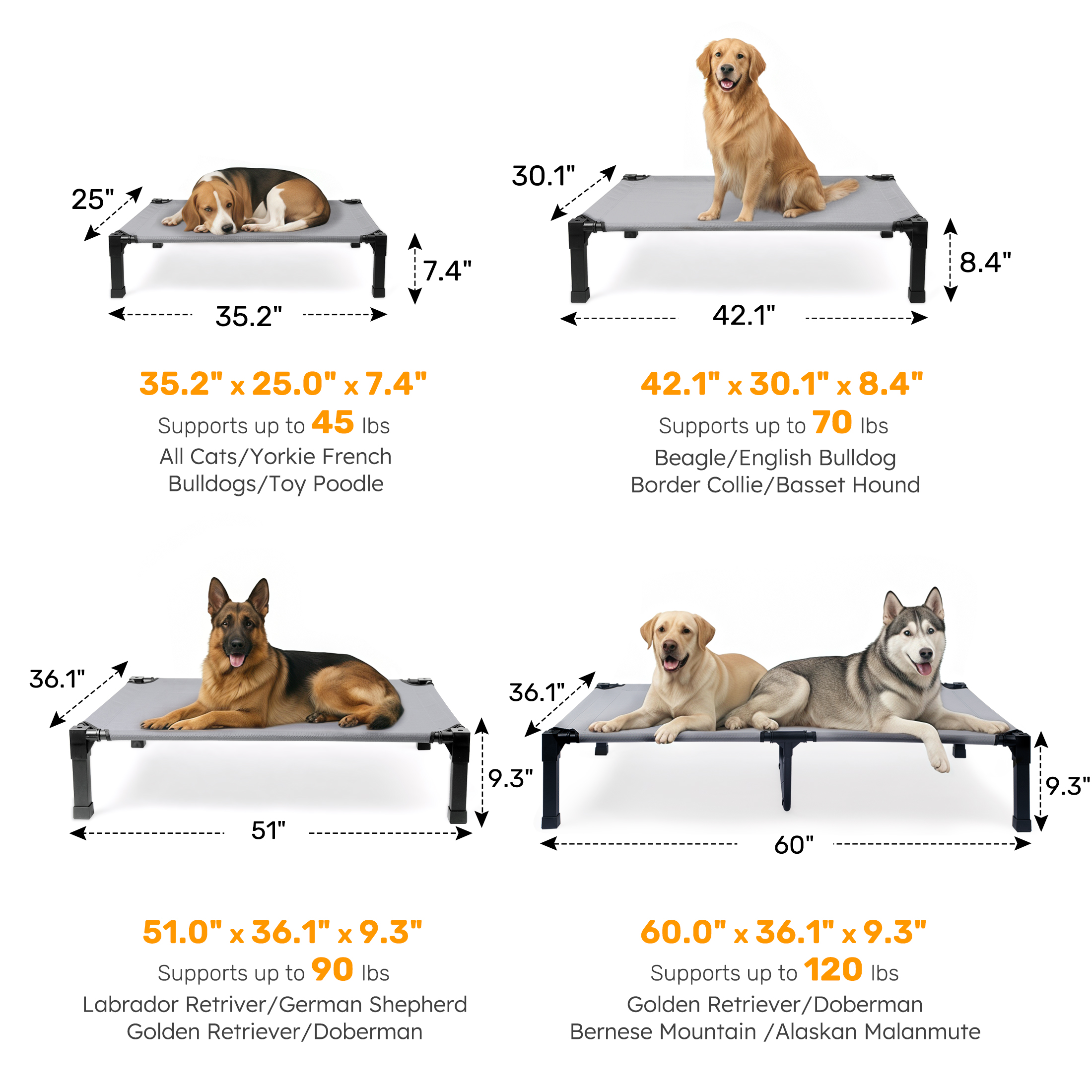 Niubya Elevated Dog Bed Portable Raised Cot with Mesh photo 2