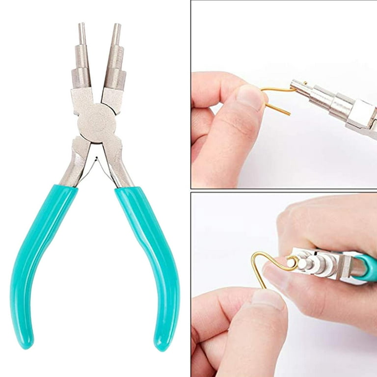 Wire Bending Pliers,6 Step Jewelry Bail Making Pliers, 3-9.5mm Wire Looping  Forming Pliers with Non-Slip Handle Wire Wrapping Tools for  Bails,Loops,Hooks,Jump Rings Fishing Hooks Jewelry Making 