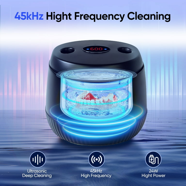 MySmile Portable Ultrasonic Retainer Cleaner UV Dental Cleaning Pod Fo