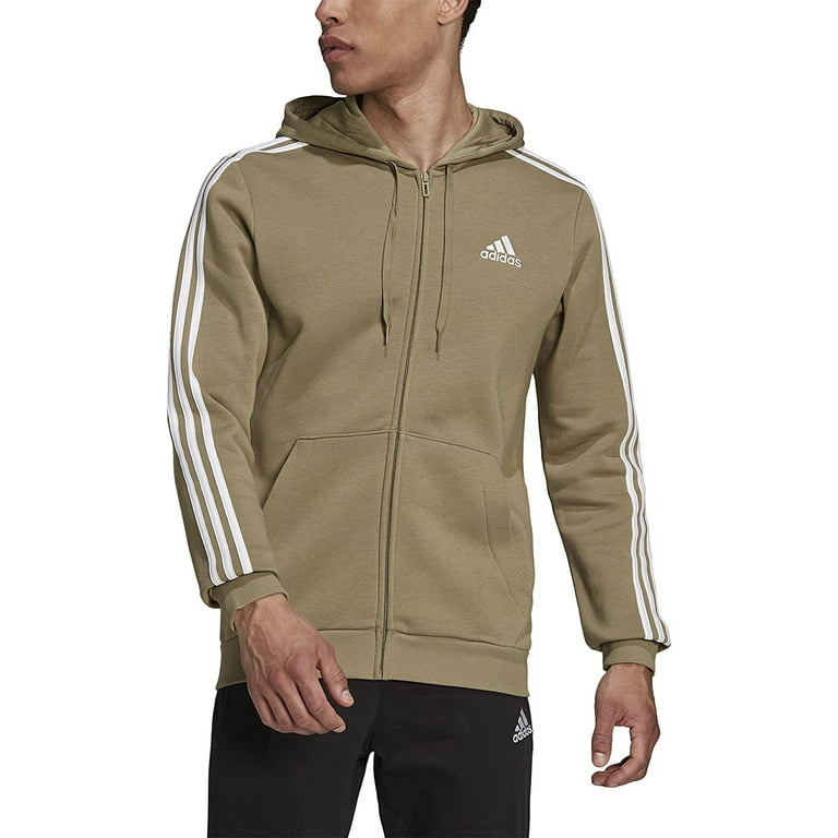 Adidas Essentials H12169 Men Orbit Fleece 3-Stripes Full-Zip Hoodie HY268 (Regular,M) - Walmart.com