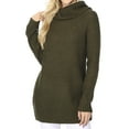 thumbnail image 6 of Yemak Women's Chunky Loose Oversized Turtleneck Knit Tunic Long Sweater Top MK3660-IVORY-S, 6 of 8