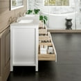thumbnail image 6 of Eviva Aberdeen 72"W x 22"D White Double Sink Bathroom Vanity with White Carrara Quartz Vanity Top and Rectangular Undermount Sinks, 6 of 8