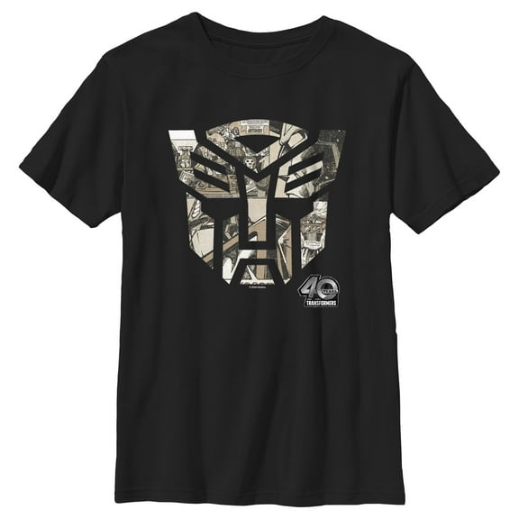 Boy's Transformers Anniversary Comic Logo Graphic T-Shirt
