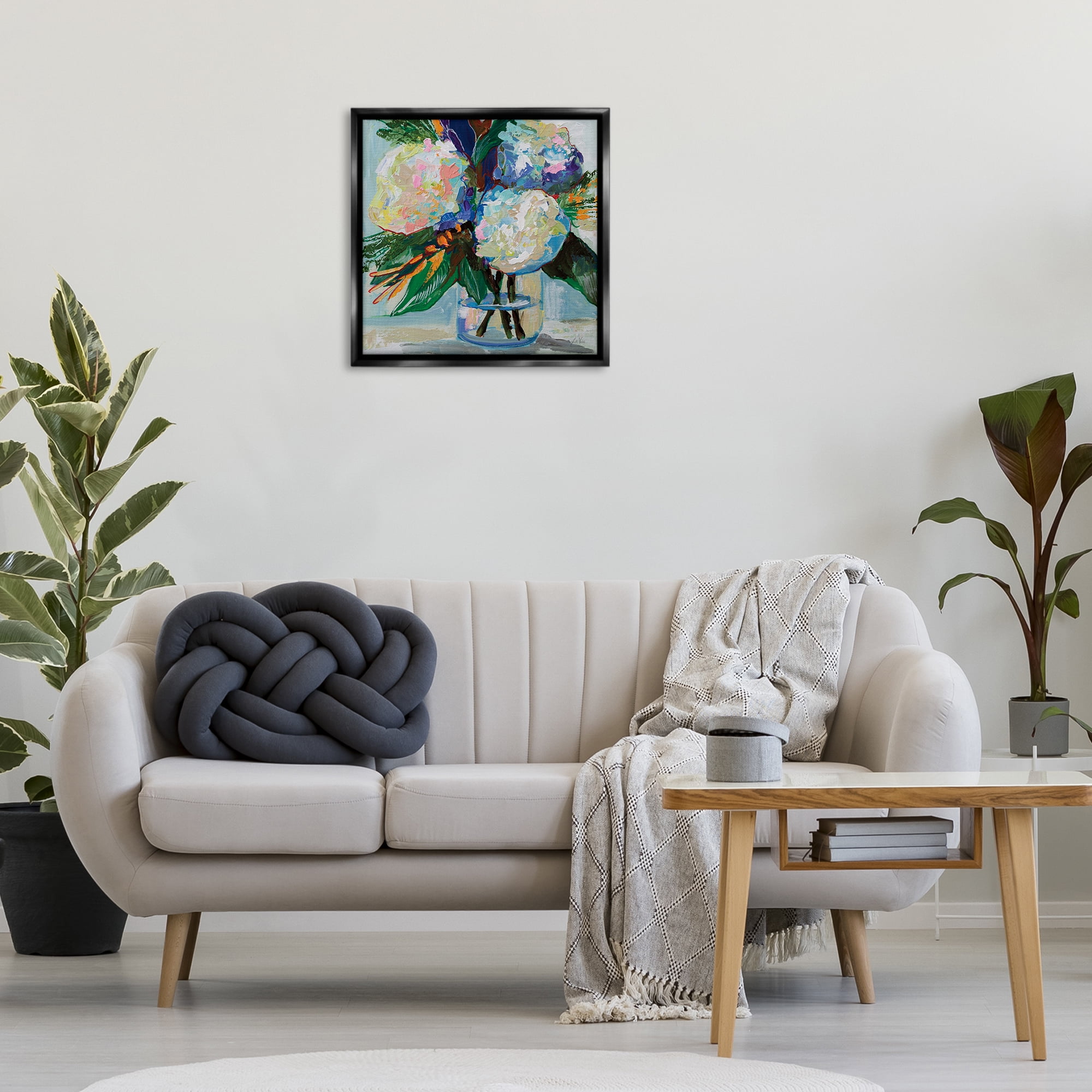 Stupell Industries Bold Summer Blooms Plants & Flowers Painting Black Floater Framed Canvas Art Print Wall Art, 25 x 25