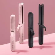 Lange Hair Le Duo Grande 360° Airflow Styler | 2-in-1 Curling Wand & Titanium Flat Iron Hair Straightener (Black)