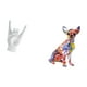 thumbnail image 5 of Estatua del gesto de la roca,Figuras de estatuas de dedos con gestos de música rock,Figura decorativa,Estatua de perro coleccionable,decoración artesanal de grafiti,Escultura de, 5 of 8