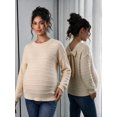 thumbnail image 2 of Maternity Bow Back Sweater for Women Long Sleeve V-Neck Drop Shoulder Loose Fit Tunic Knit Pullover, 2 of 5