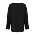thumbnail image 3 of Tumotour Pullover Shirts For Women Casual Loose Solid Color Crew Neck Long Sleeve Foldable Base Shirt Oversized Slim Fit Comfortable Autumn Pullover Tops, 3 of 5