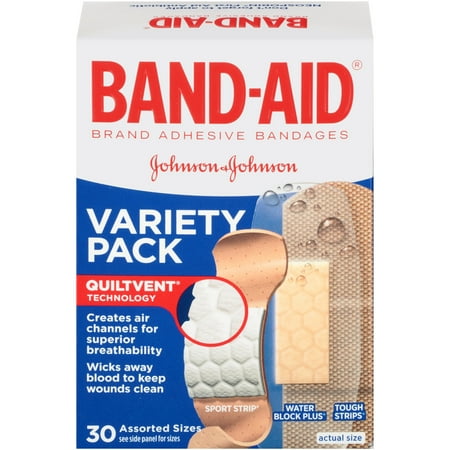 BAND-AID® Brand Active Lifestyles Variety Pack Adhesive Bandages Helps Minor Cuts Heal Faster, 30 Count