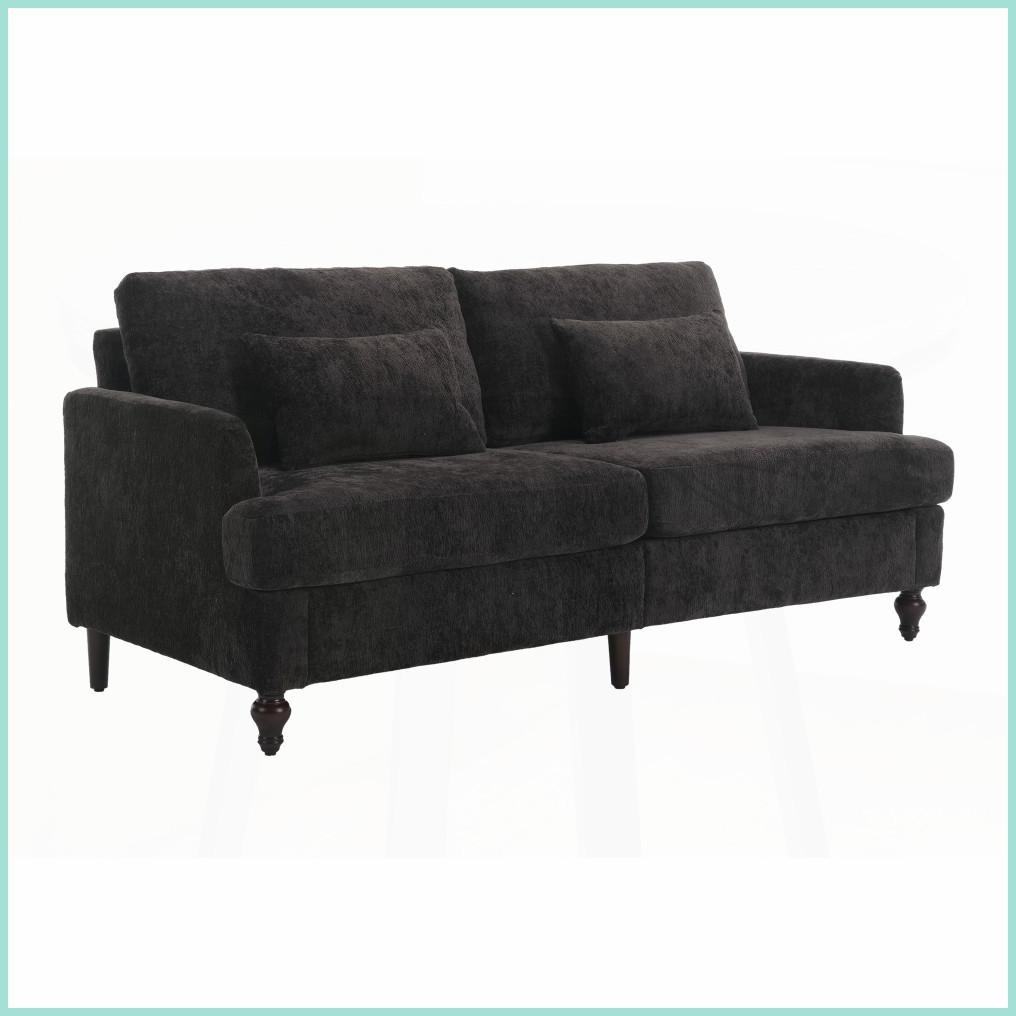 Mid Century Modern Chenille 2-Seat Loveseat Sofa with Solid Wood Frame - Ideal for Living Room & Bedroom