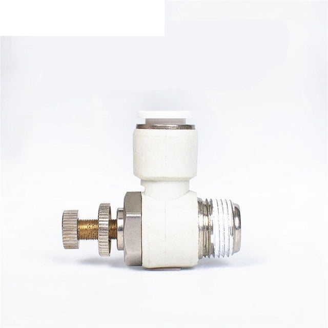10pcs Male Thread Push To Connect Fitting Elbow Pneumatic Speed Flow Controller Fittings White 4-12mm Tube - M5 1/8" 1/4" 3/8" 1/2" ,Long Lasting