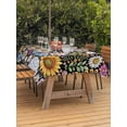 thumbnail image 2 of Outdoor Tablecloth with Umbrella Hole and Zipper, Sunflower Rectangle Table Cloth 52x70 Inch Waterproof Tablecloth, Colorful Flowers Summer Botanical Picnic Table Cover for Patio Camping, 2 of 7