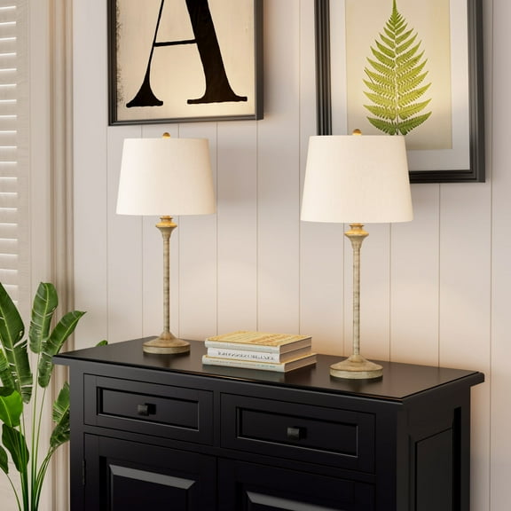 YUIlili Rustic Vintage Table Lamps Set of 2, 26" Nightstand Lamps，for Bedroom and Living Room