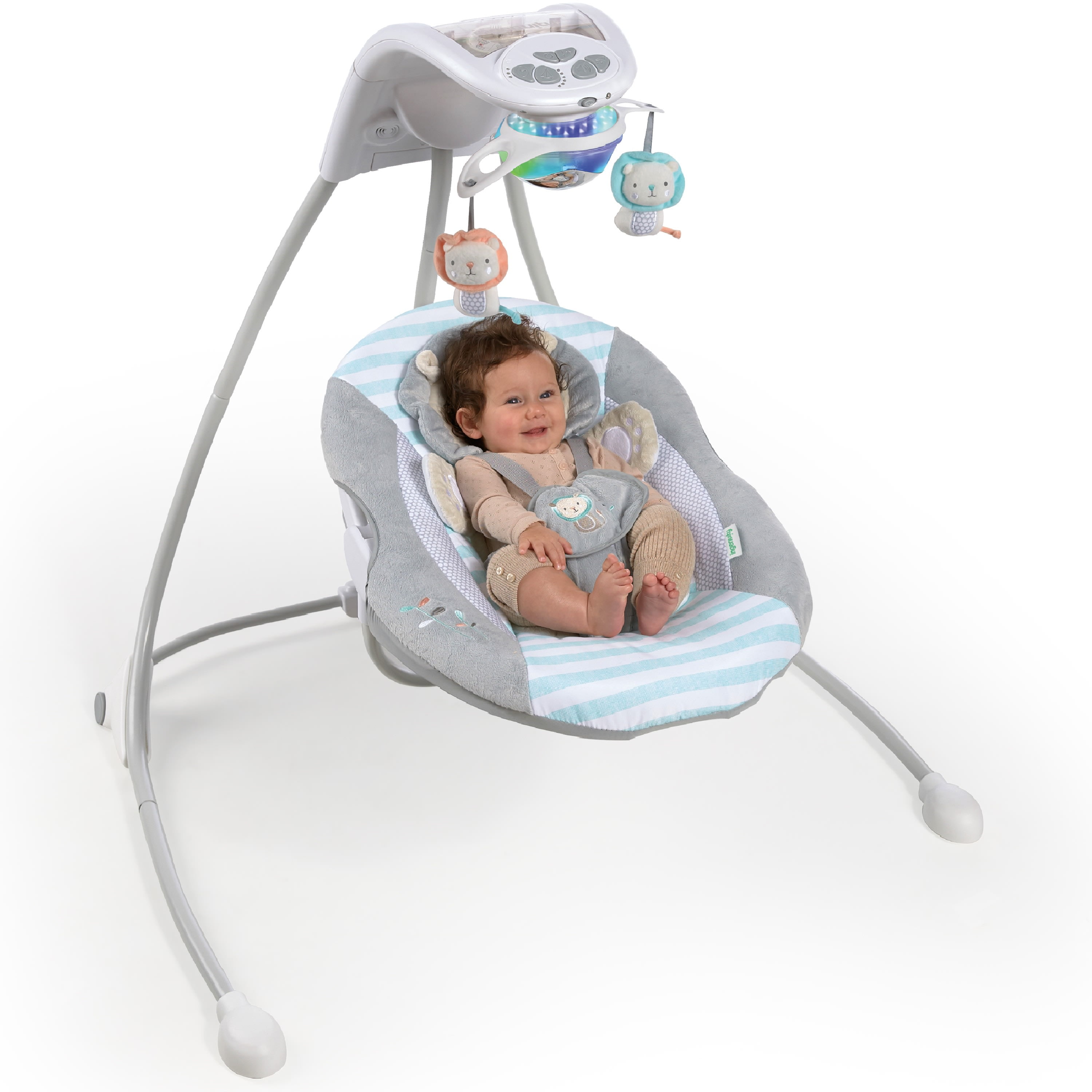 Ingenuity InLighten Baby Swing, EasyFold Frame, Swivel Infant Seat