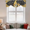 thumbnail image 2 of Gnomes Black Tie Up Valance Curtains for Windows, Kitchen Curtains Window Treatments, Yellow Sunflower Floral Bee Summer Spring Short Window Shades Valances for Bedroom Bathroom Cafe 42"x12", 2 of 8