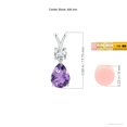 thumbnail image 3 of ANGARA Natural Pear-Shaped 1 ct Amethyst V-Bale Pendant in 14K White Gold for Women (Size-8x6mm) | February Birthstone, Birthday, Anniversary, Jewelry Gift for Women | Natural Amethyst Necklace, 3 of 8
