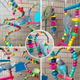 thumbnail image 3 of 6 PCS Bird Toys Parakeet Toys,Dinosam Colorful Parrot Toy for Small Parakeets Cockatiels Conures Finches Swing Chewing Hanging Bell Cage Hammock Toy, 3 of 7