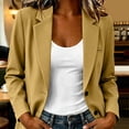 thumbnail image 2 of VBVC Women's Notched Lapel Single Button Blazer , Long Sleeve Office Suit Jacket For Women , Ladies' Business Blazer with Pockets,Yellow,S-3XL, 2 of 7