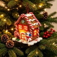 thumbnail image 2 of Light Up Gingerbread Themed House Ornament, PVC Warm LED Hanging Decoration for Christmas Tree, Tabletop Mantel Shelf Christmas Village Home Holiday Display, 2 of 7