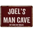 thumbnail image 1 of JOEL'S Man Cave Red Grunge Sign 12 x 18 Matt Finish Metal Sign 112180003071, 1 of 1