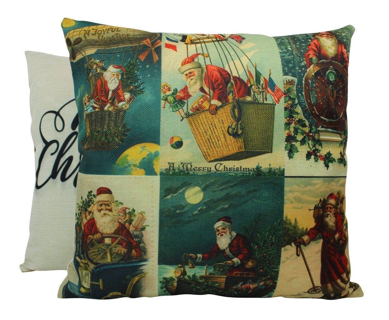 Disney Vintage Mickey Mouse Christmas Holiday Throw Pillow Cover 18” x 18”