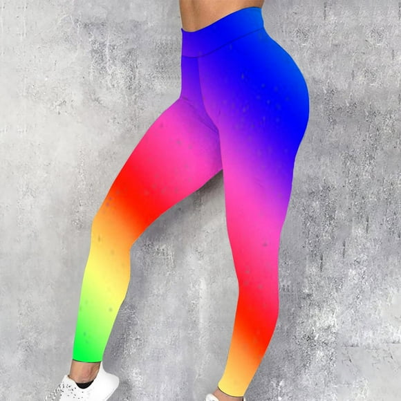 Aboser Women's High Waisted Yoga Pants Exercise Workout Leggings for Women 80S Neon Running Pants Plus Size Yoga Leggings Summer Gym Clothes