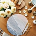 thumbnail image 2 of Navy Blue Coastal Wave Round 13 Inch Placemats Set of 8, Summer Modern Ocean Beach HeatResistant Non Slip Place Mats for Dining Table, Wipeable Braided Kitchen Table Mats for Housewarming, 2 of 9