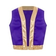 thumbnail image 3 of TiaoBug Kids Boys Arabian Prince Outfits Toad Waistcoat Open Front Vest with Bloomers Dance Pants Set Purple 6, 3 of 7