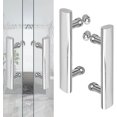 thumbnail image 1 of Paquete de 2 perillas para puerta de ducha, perillas de puerta cromadas, perillas de puerta de doble cara, distancia del orificio de 145 Mm para puertas de vidrio para puerta de ducha, 1 of 1