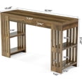 thumbnail image 2 of Tribesigns 63" Bar Table with Wine Rack, Large Wooden Bistro Pub Table, Home Bar Unit with Storage Shelves for Dining Room, Living Room, Kitchen, Brown, 2 of 7